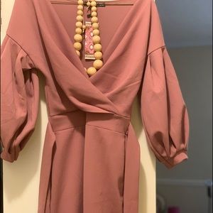 Off the shoulder wrap midi dress